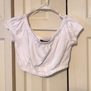 Off the shoulder white crop top